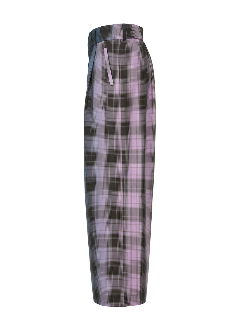 GRADATION CHECK Trousers Pink x Beige