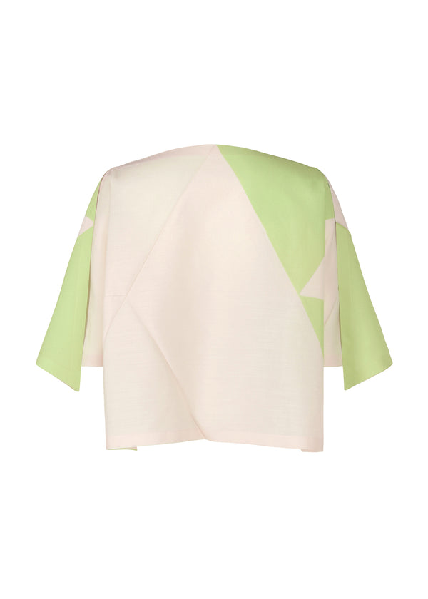 TRIANGLE PRINT T Top Off White x Light Green