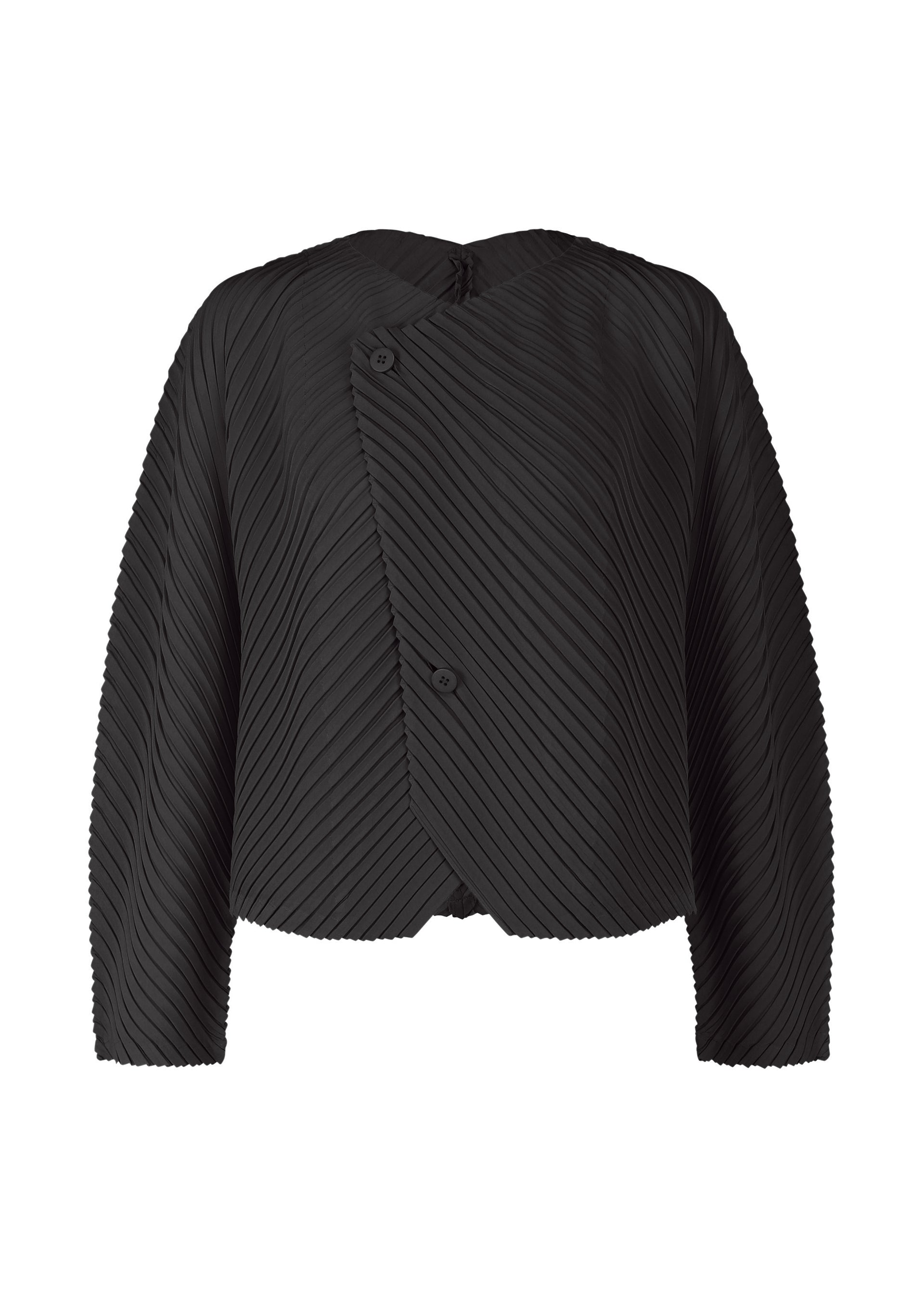 REITERATION PLEATS SOLID Cardigan Black