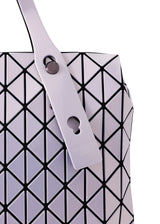 A detail shot of the BAO BAO ISSEY MIYAKE  ROW METALLIC handbag