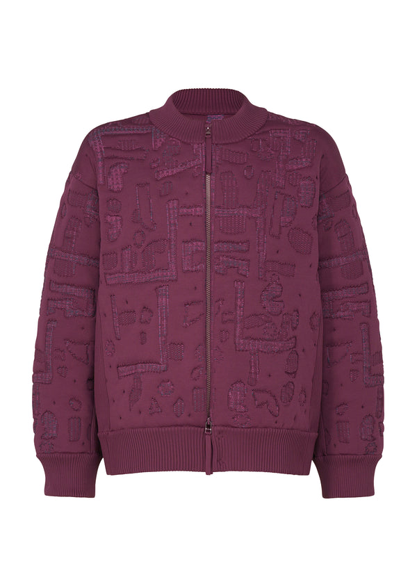 GEOMETRIC MATELASSE Jacket Purple