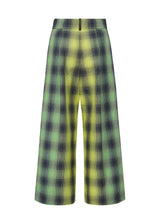 GRADATION CHECK Trousers Yellow x Green