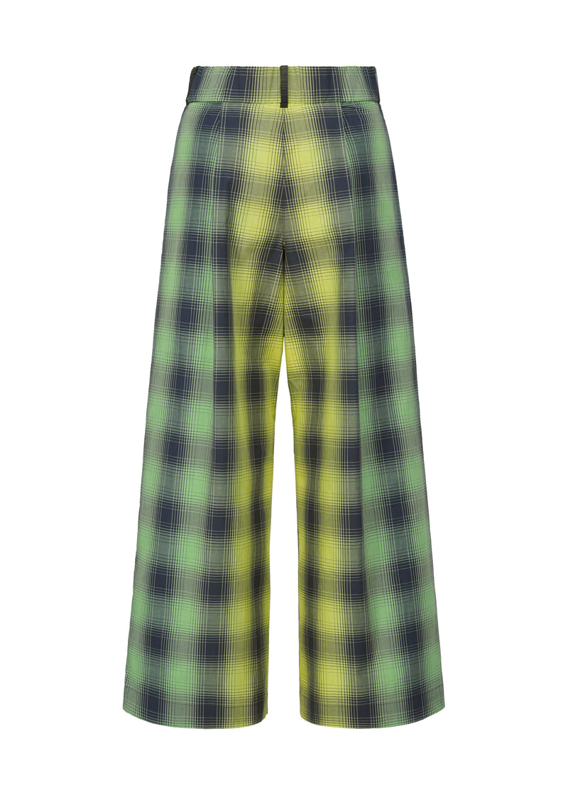 GRADATION CHECK Trousers Yellow x Green