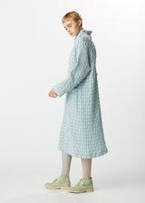 SASHIKO BORDER Dress Light Blue