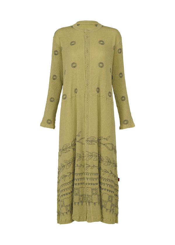 KYO CHIJIMI EMBROIDERY Dress Olive Green