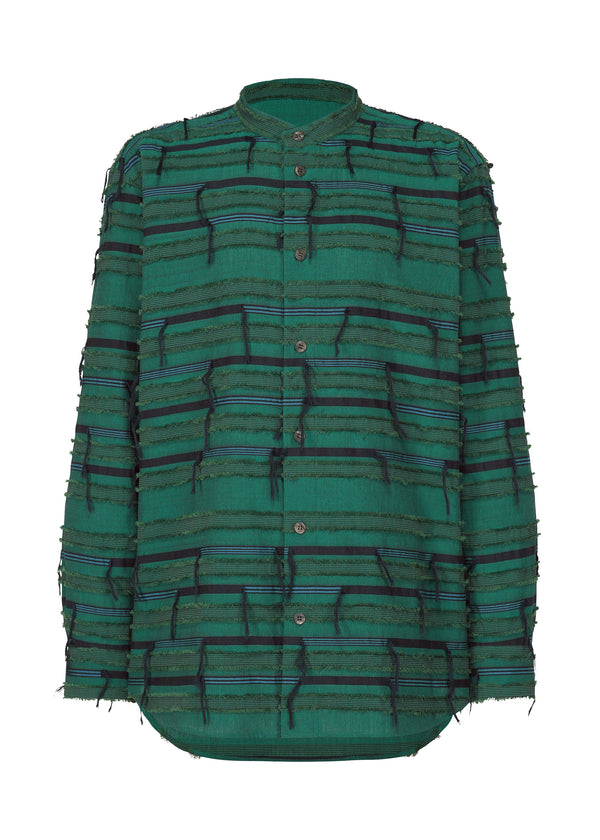 A product shot of the HAAT  FRINGE MIXED shirt in green (62)