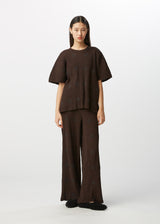 KYO CHIJIMI EMBROIDERY Top Dark Brown