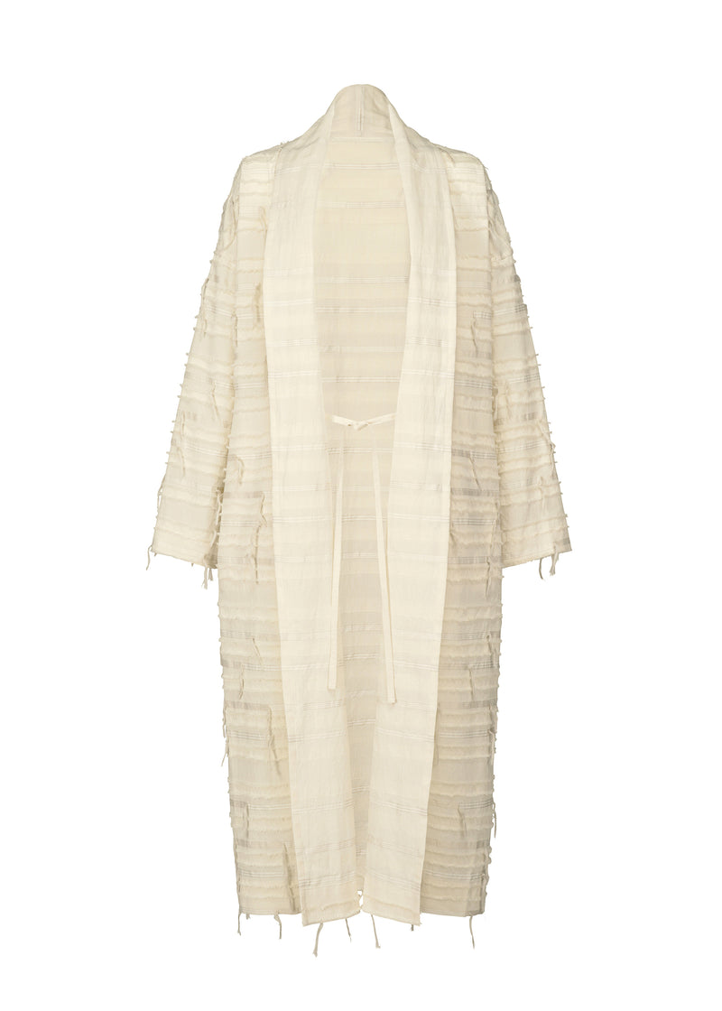 A product shot of the HAAT  FRINGE MIXED cardigan in off white (02)