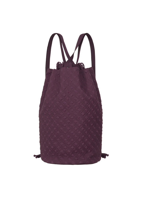 A product shot of the HAAT  MINI SQUARE PLAID backpack in violet (83)