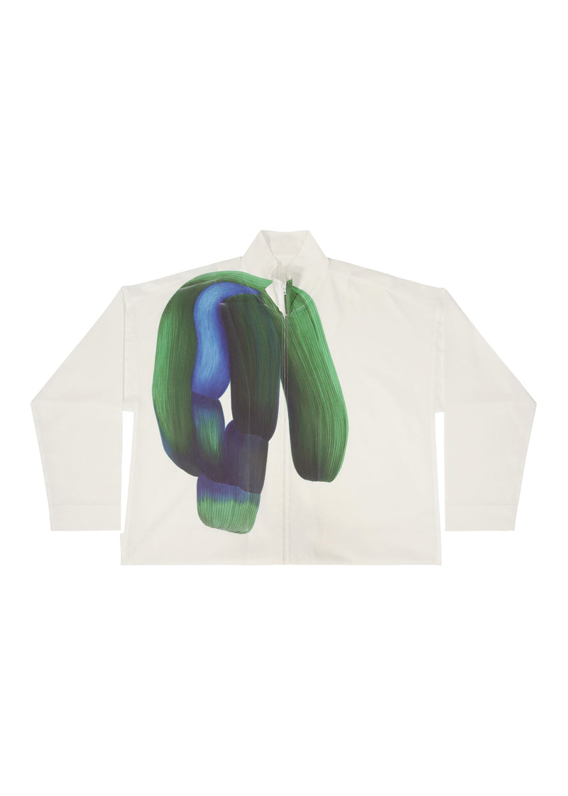 A detail shot of the HOMME PLISSÉ ISSEY MIYAKE RB_DRAWING PRESS SHIRT 2 shirt