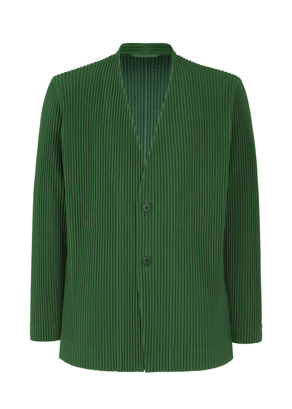 A product shot of the HOMME PLISSÉ ISSEY MIYAKE TAILORED PLEATS 1 jacket in seaweed green (64)