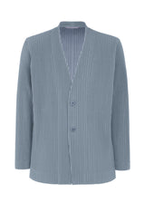 A product shot of the HOMME PLISSÉ ISSEY MIYAKE TAILORED PLEATS 1 jacket in blue grey (76)