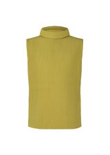 A product shot of the HOMME PLISSÉ ISSEY MIYAKE MC OCTOBER vest in green tea (66).