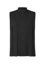 A product shot of the HOMME PLISSÉ ISSEY MIYAKE  TUCKED vest in black (15)