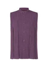 A product shot of the HOMME PLISSÉ ISSEY MIYAKE  TUCKED vest in dark purple (85)