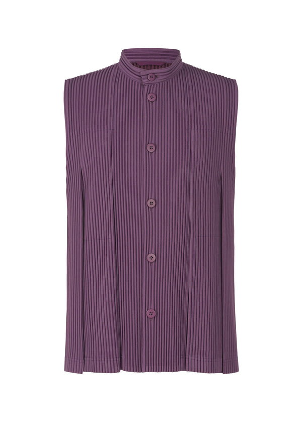 A product shot of the HOMME PLISSÉ ISSEY MIYAKE  TUCKED vest in dark purple (85)