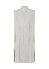 A product shot of the HOMME PLISSÉ ISSEY MIYAKE  TUCKED vest in light grey (11)