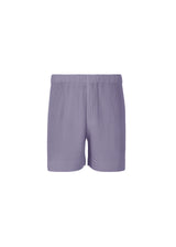 A product shot of the HOMME PLISSÉ ISSEY MIYAKE  MC JULY shorts in grey purple (82)