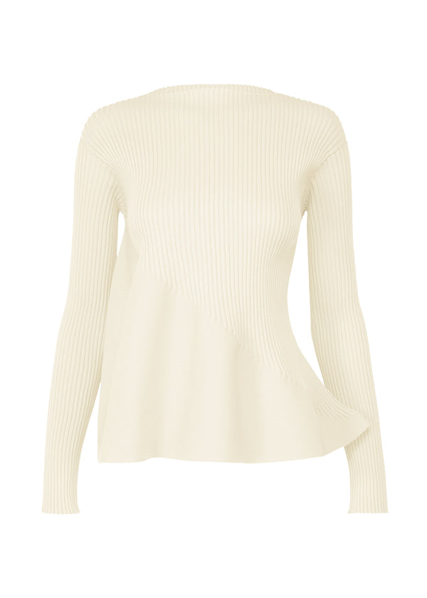 CONTRAST KNIT Top Off White