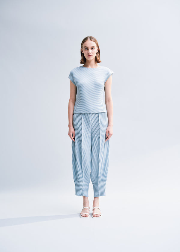 LINEN LIKE PLEATS Trousers Light Blue