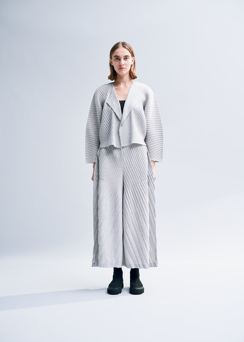 LINEN LIKE PLEATS Trousers Grey