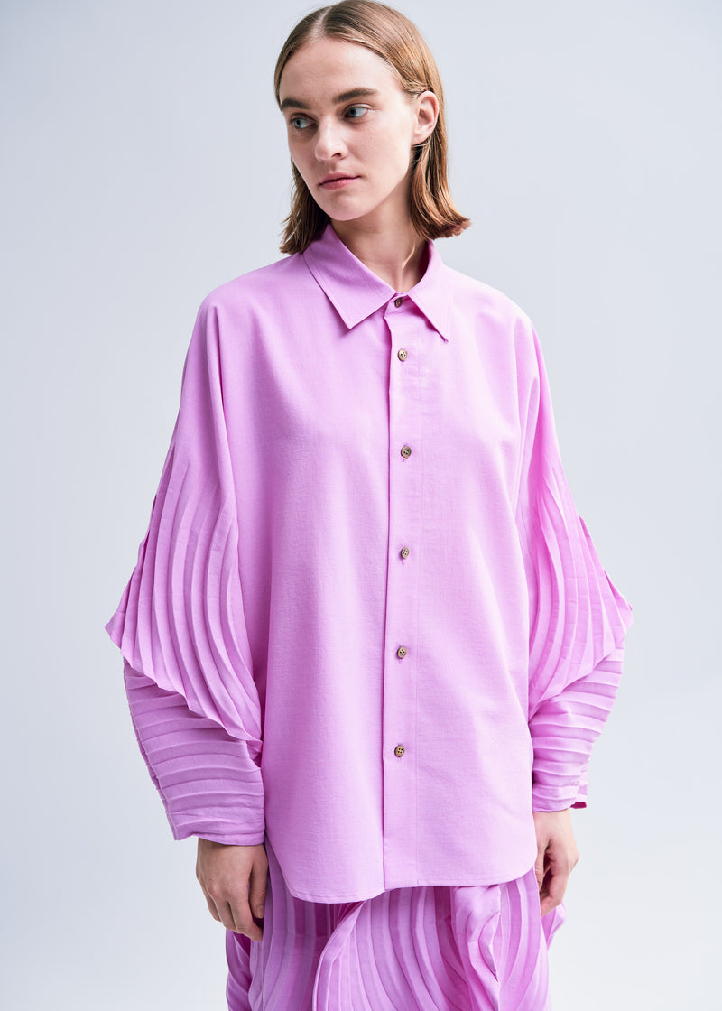 RESONANT PLEATS Shirt Blue Green