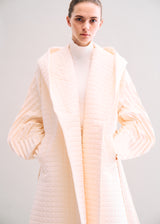 PLEATED GRID Coat Off White