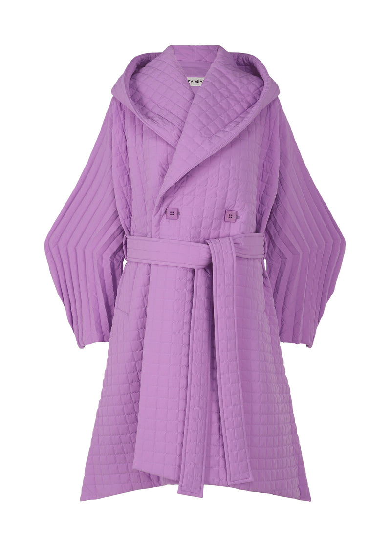 PLEATED GRID Coat Purple