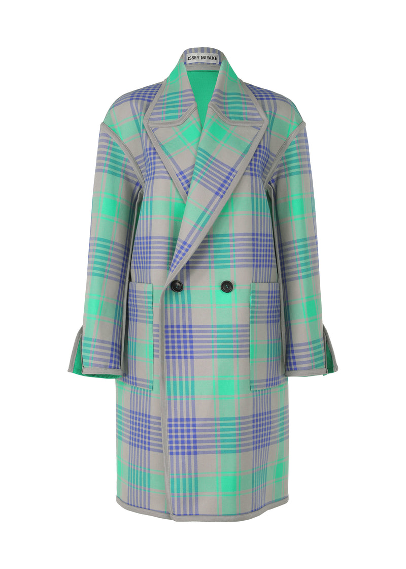 COUNTERPOINT CHECK Coat Green-Hued