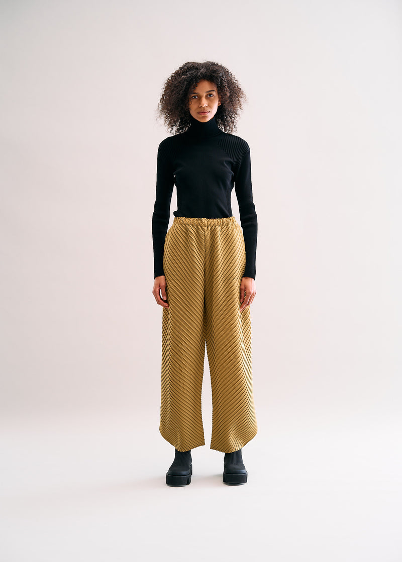 REITERATION PLEATS SOLID Trousers Ochre