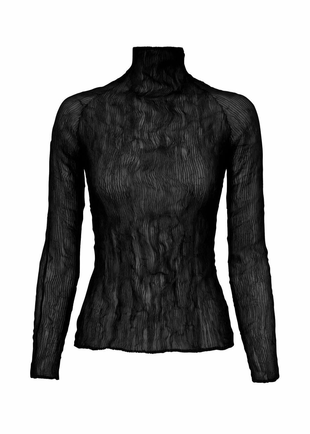 CHIFFON TWIST BK/WT Long-sleeved Top Black | ISSEY MIYAKE ONLINE