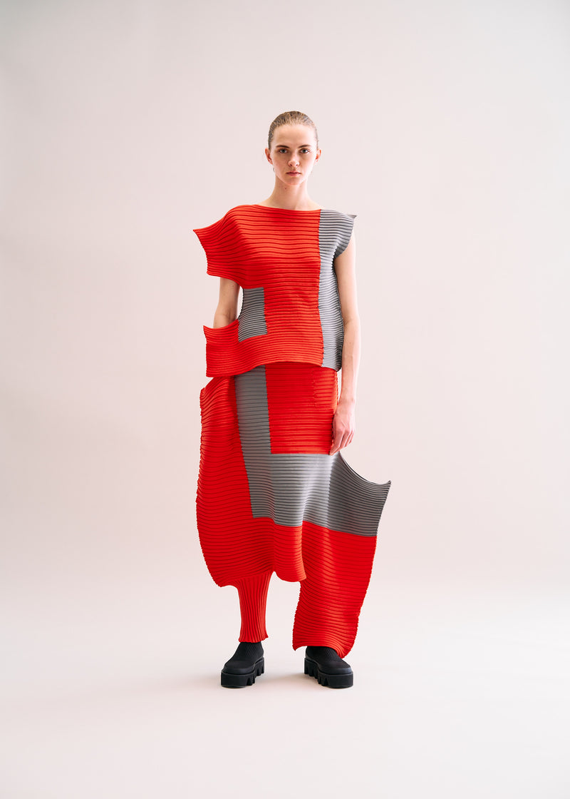 RECTILINEAR Trousers Grey x Red