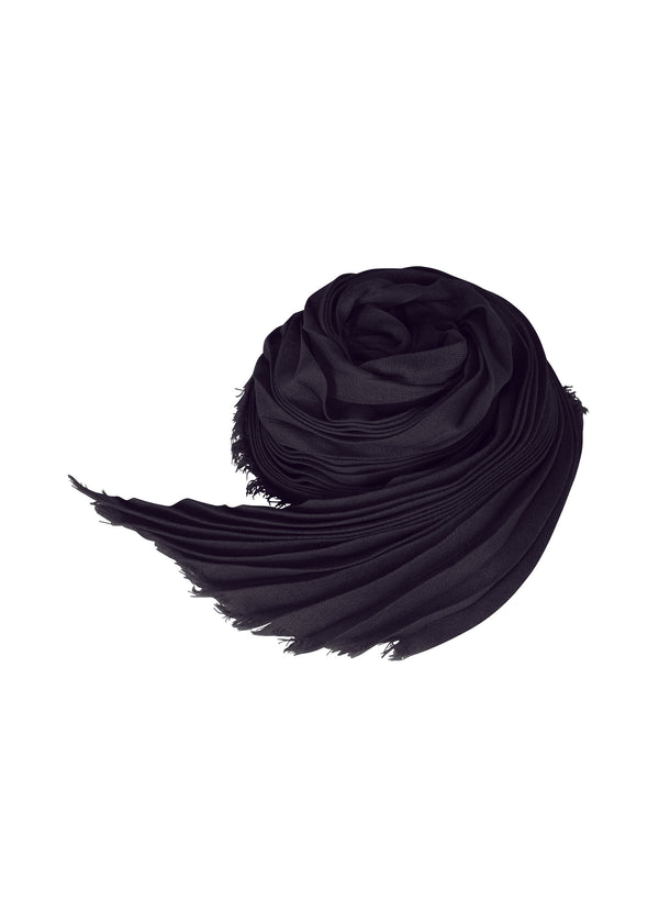 A product shot of the ISSEY MIYAKE  SILK WOOL PLEATS STOLE stole in midnight navy (79)