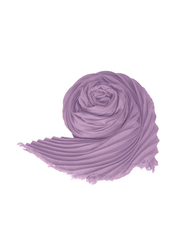 A product shot of the ISSEY MIYAKE  SILK WOOL PLEATS STOLE stole in bellflower purple (83)