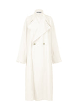 A product shot of the ISSEY MIYAKE  KHADI LAYERED coat in frost white (05)