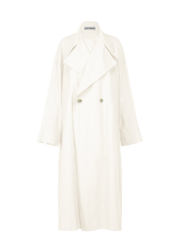 A product shot of the ISSEY MIYAKE  KHADI LAYERED coat in frost white (05)