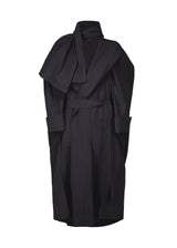 A product shot of the ISSEY MIYAKE  ENCLOTHE coat in midnight navy (79)