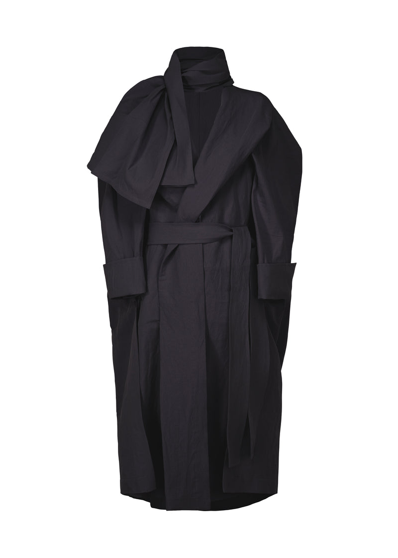 A product shot of the ISSEY MIYAKE  ENCLOTHE coat in midnight navy (79)