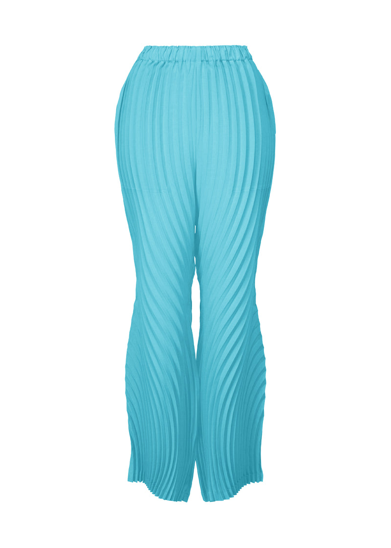 A product shot of the ISSEY MIYAKE  WRAPPED PLEATS trousers in sky blue (70)