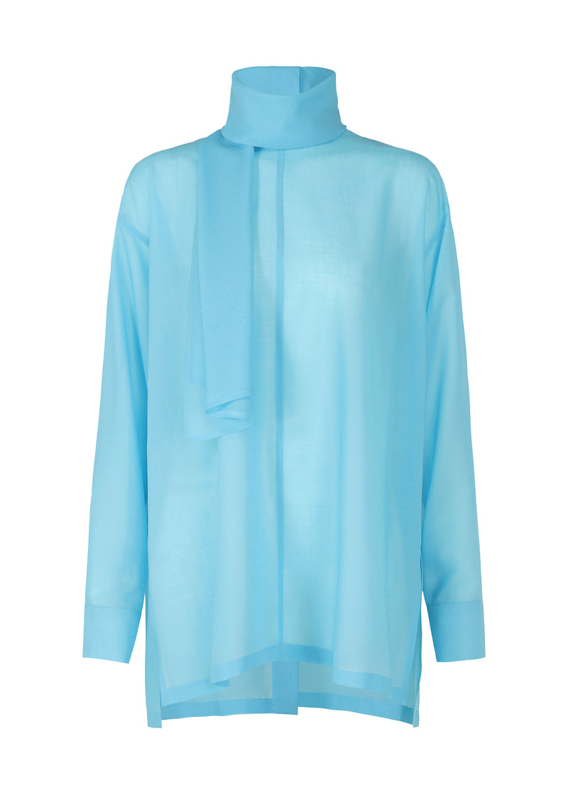 A product shot of the ISSEY MIYAKE  SHEER WOOL shirt in sky blue (70)