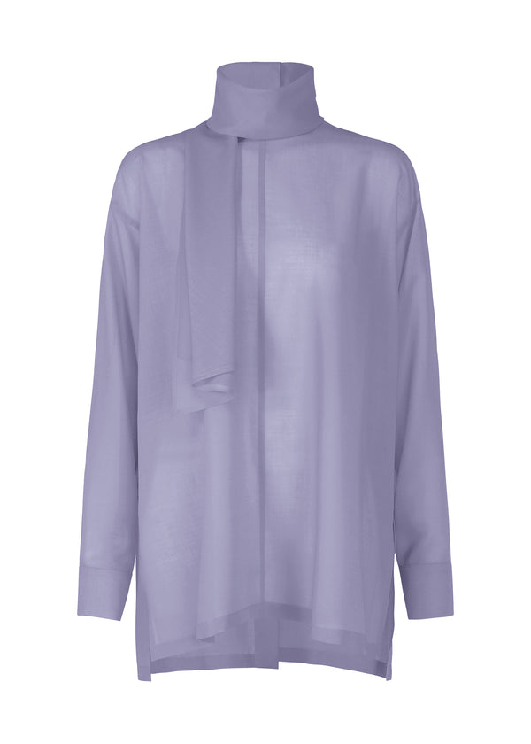 A product shot of the ISSEY MIYAKE  SHEER WOOL shirt in asagao purple (85)