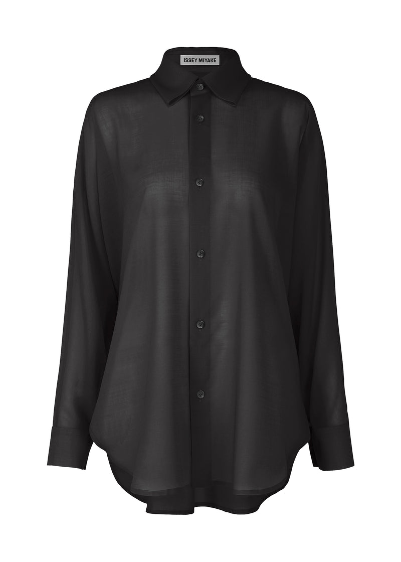 A product shot of the ISSEY MIYAKE  SHEER WOOL shirt in black (15)