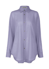 A product shot of the ISSEY MIYAKE  SHEER WOOL shirt in asagao purple (85)