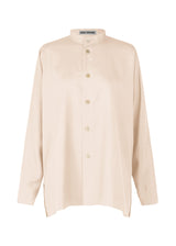 A product shot of the ISSEY MIYAKE  ENCLOTHE SILK shirt in moon white (06)