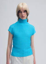 WOOLY PLEATS-48 Top Sky Blue