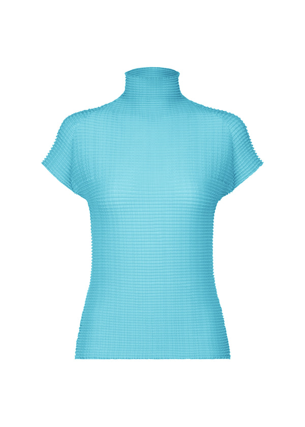 A product shot of the ISSEY MIYAKE  WOOLY PLEATS 48 top in sky blue (70)