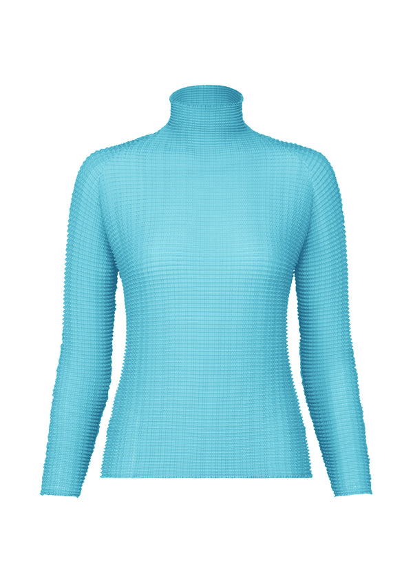 A product shot of the ISSEY MIYAKE  WOOLY PLEATS 48 top in sky blue (70)