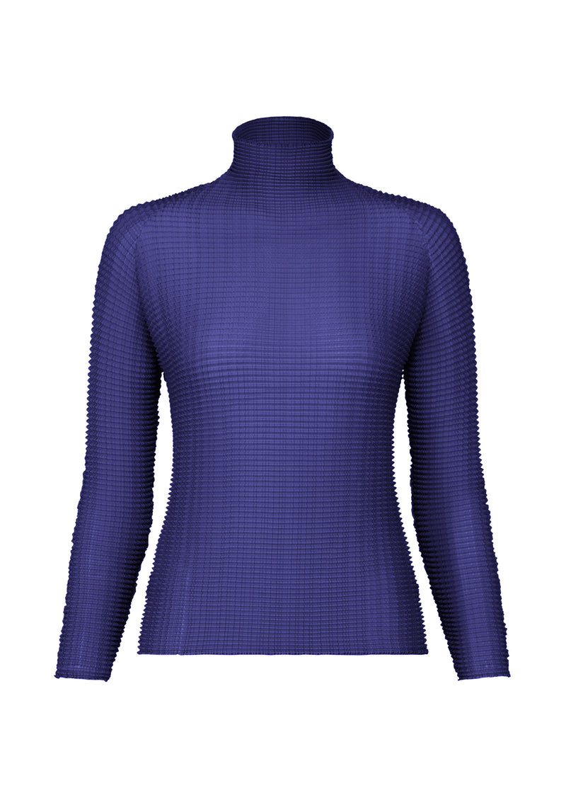 A product shot of the ISSEY MIYAKE  WOOLY PLEATS 48 top in dawn blue (78)