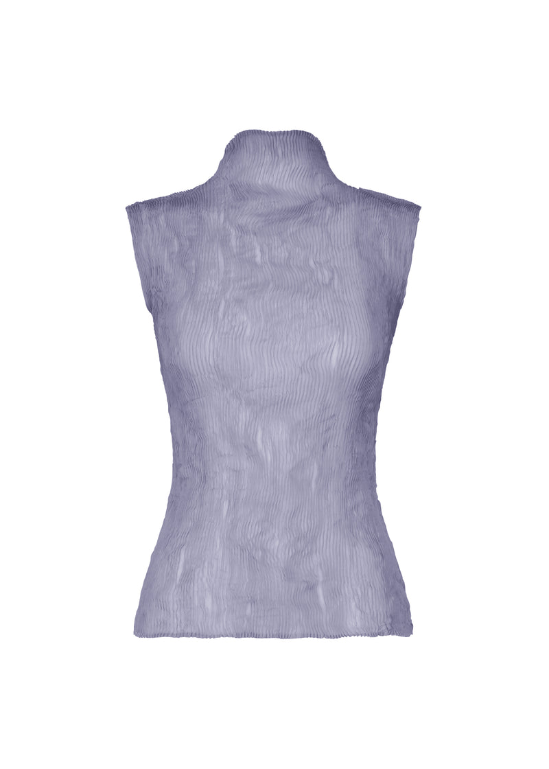 A product shot of the ISSEY MIYAKE  CHIFFON TWIST 1 top in asagao purple (85)