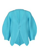 LEAF PLEATS Cardigan Sky Blue